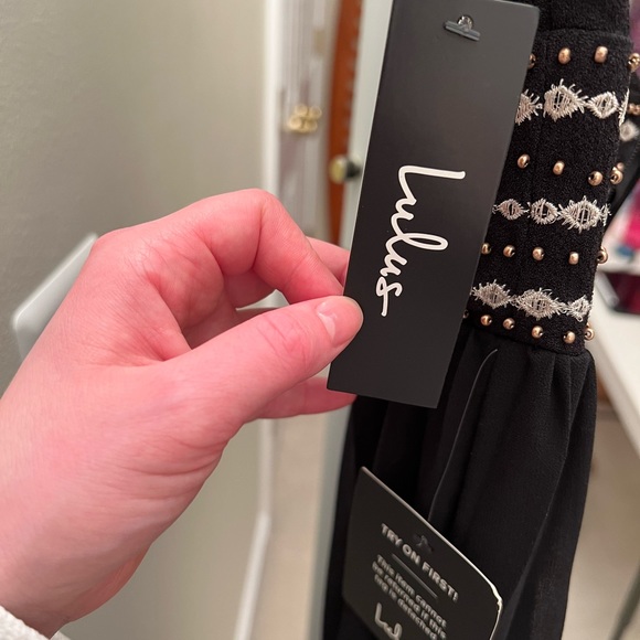 NWT Lulu’s Glamorous Gala Black Embroidered Maxi Dress - Picture 7 of 11